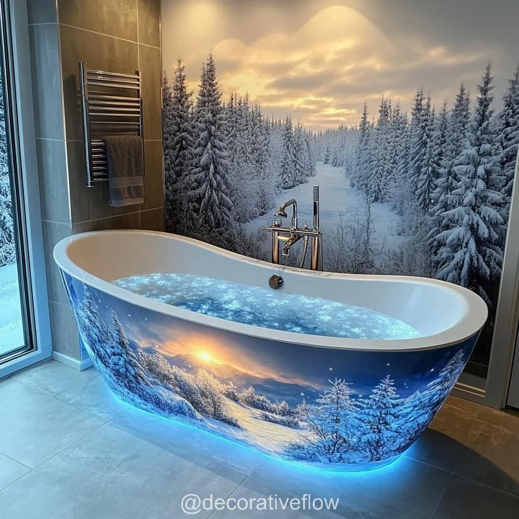 Winter Themed Bathtubs: Where Elegance Meets Frosty Charm