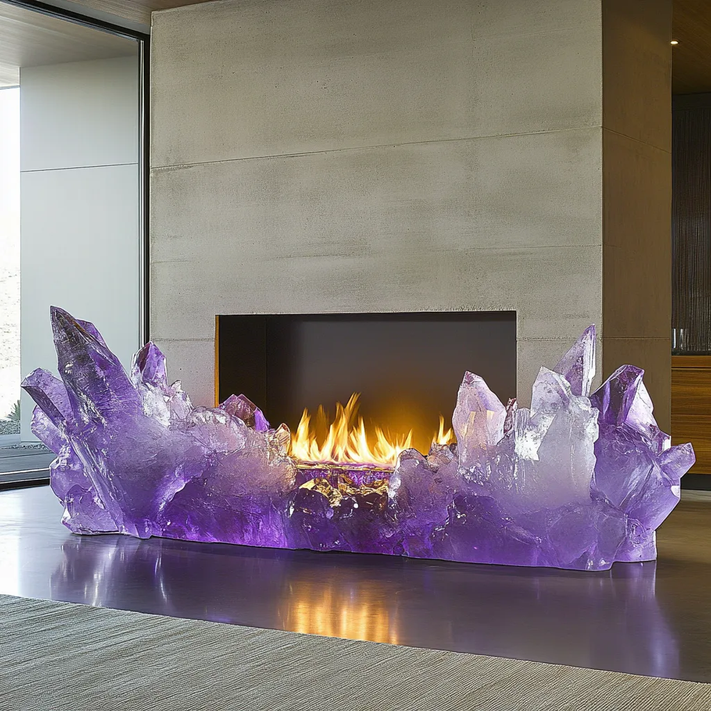 The Allure of a Mineral Crystal Fireplace