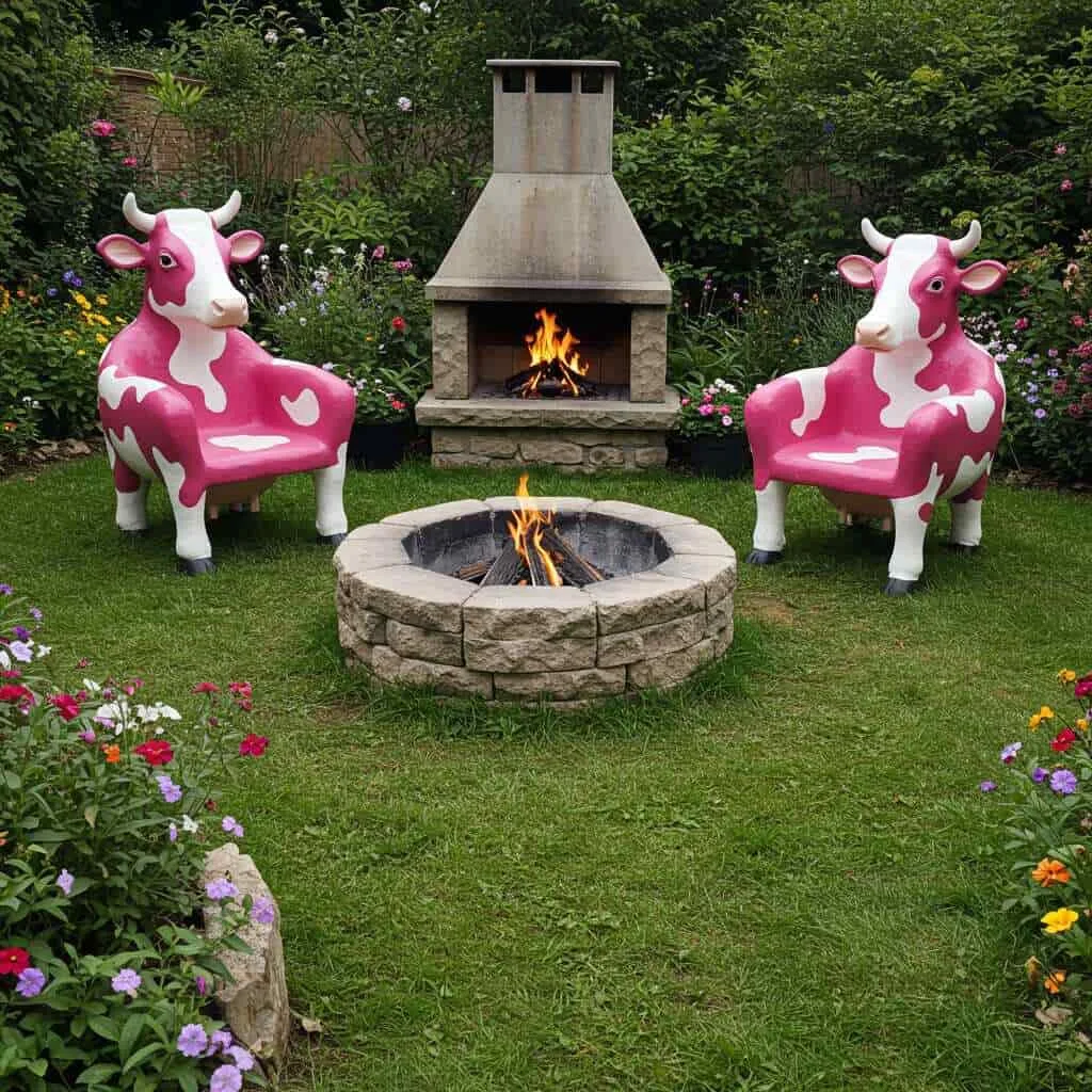 Features of a Cow Shaped Chair Set