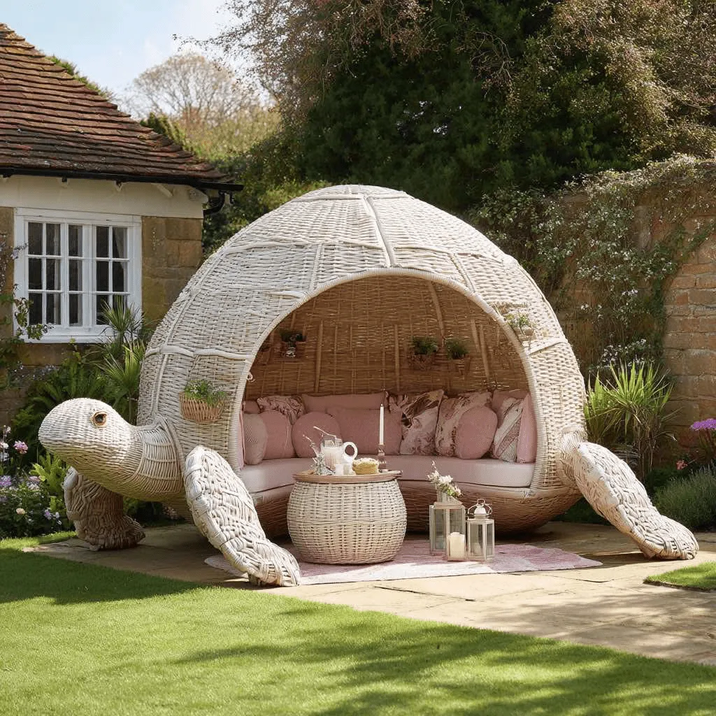 What Are Giant Turtle Rattan Lounging Pods?