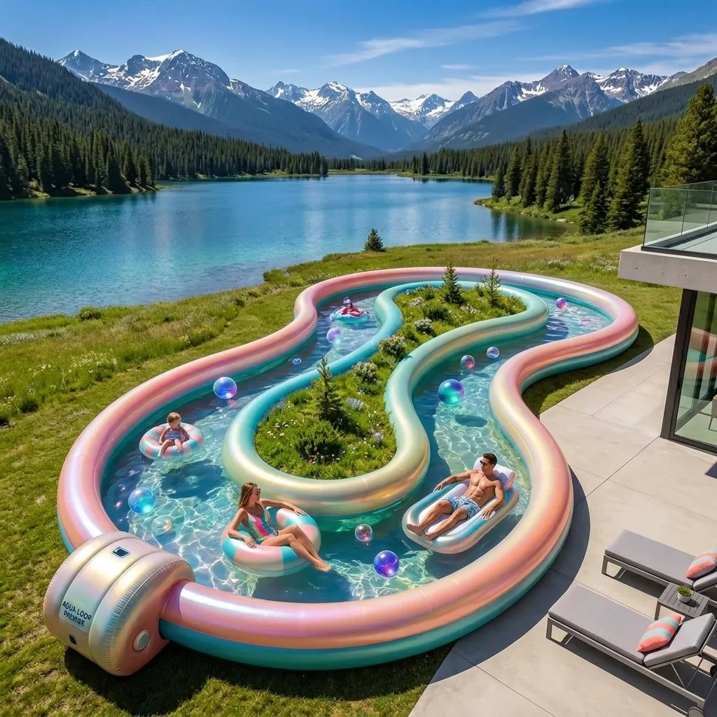 Examples of How to Use a Giant Inflatable Lazy River Pool in Different Settings