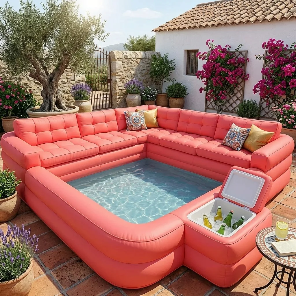 Comparing the Inflatable Sofa Pool with Built-In Fridge to Similar Products