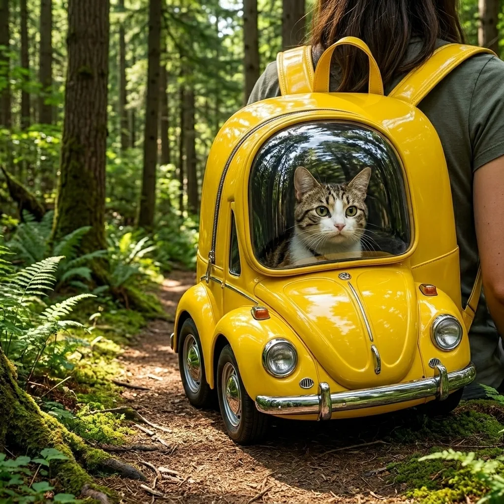 Discover the Delight of the Volkswagen Beetle Cat Backpack - A Quirky, Stylish, and Practical Bag for Pet Lovers