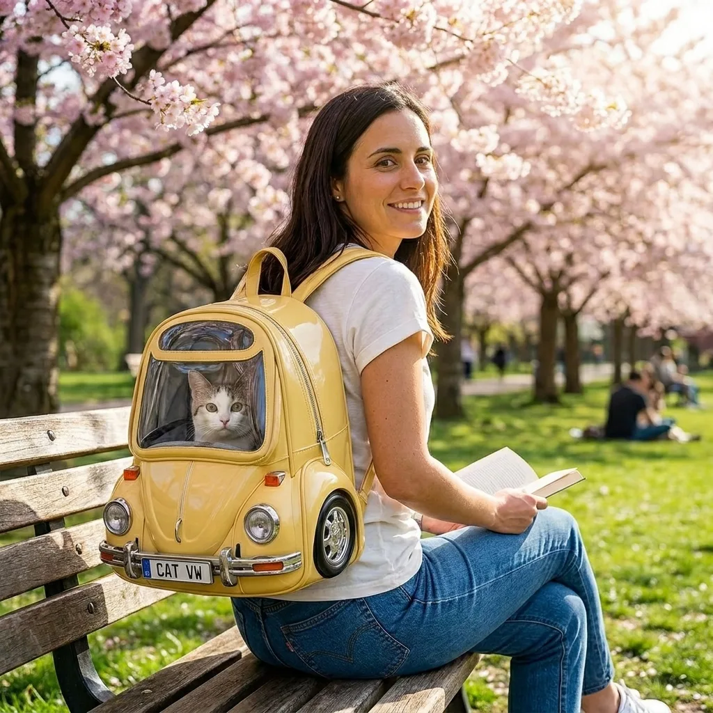 The Unique Design and Material of the Volkswagen Beetle Cat Backpack